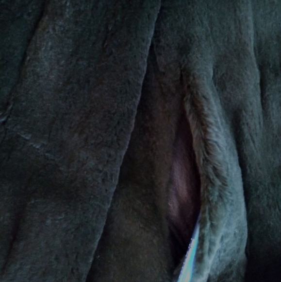 Genuine Green Sheared Beaver Swing Coat - Picture 5 of 10